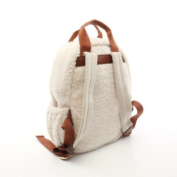 Chloe Brown Leather Bag Backpack White Boa - Picture 1 of 7